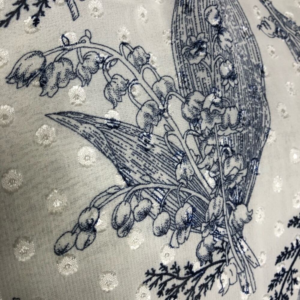 INA white blue floral ruffle smocked maxi dress size Medium - Picture 8 of 16